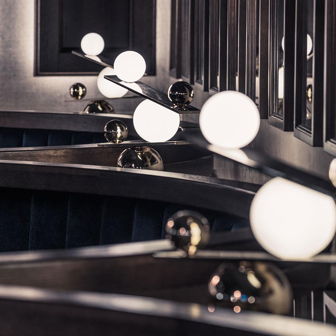 Static Spheres Black Gold Marble Table Lamp