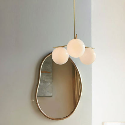 Stem Array Brass White Convertible Chandelier
