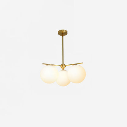 Stem Array Brass White Convertible Chandelier