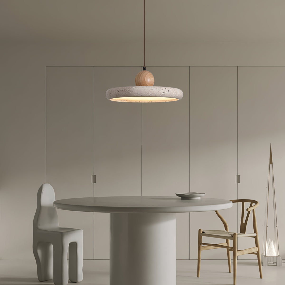 Stratawood Travertine LED Pendant