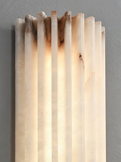 Striaform White Alabaster Wall Light