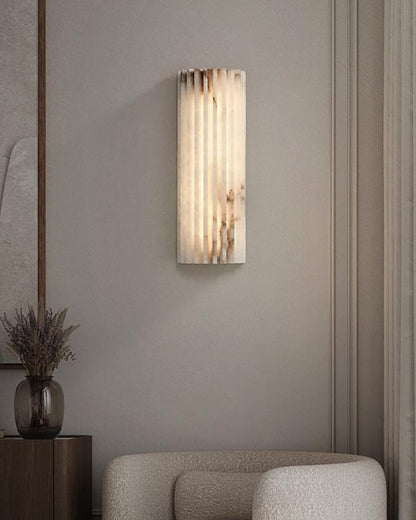 Striaform White Alabaster Wall Light