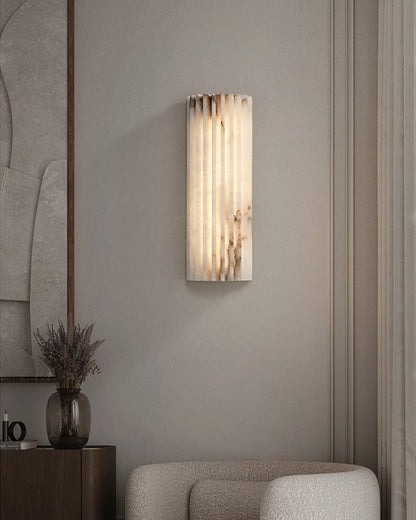 Striaform White Alabaster Wall Light