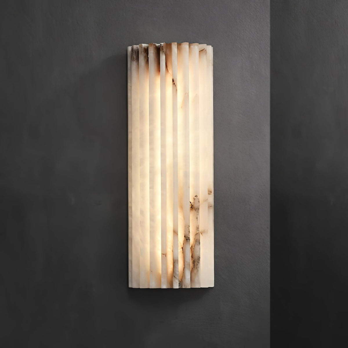 Striaform White Alabaster Wall Light