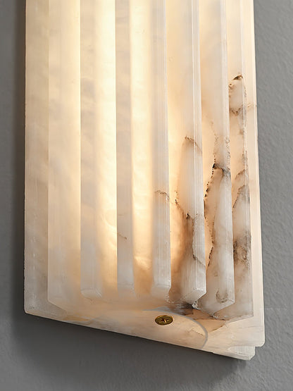 Striaform White Alabaster Wall Light
