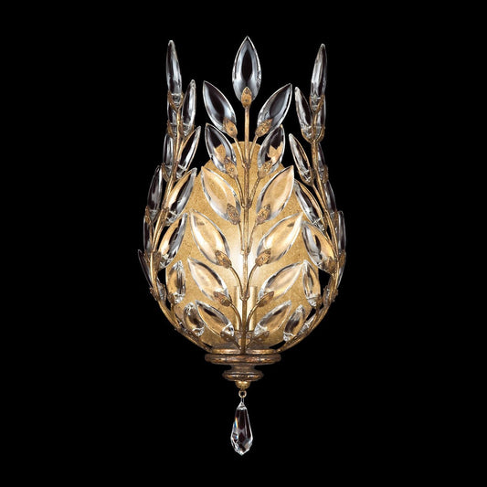 Stylized Facet Leaf Gold Silver Wall Sconce