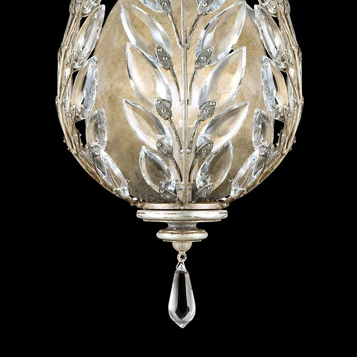 Stylized Facet Leaf Gold Silver Wall Sconce