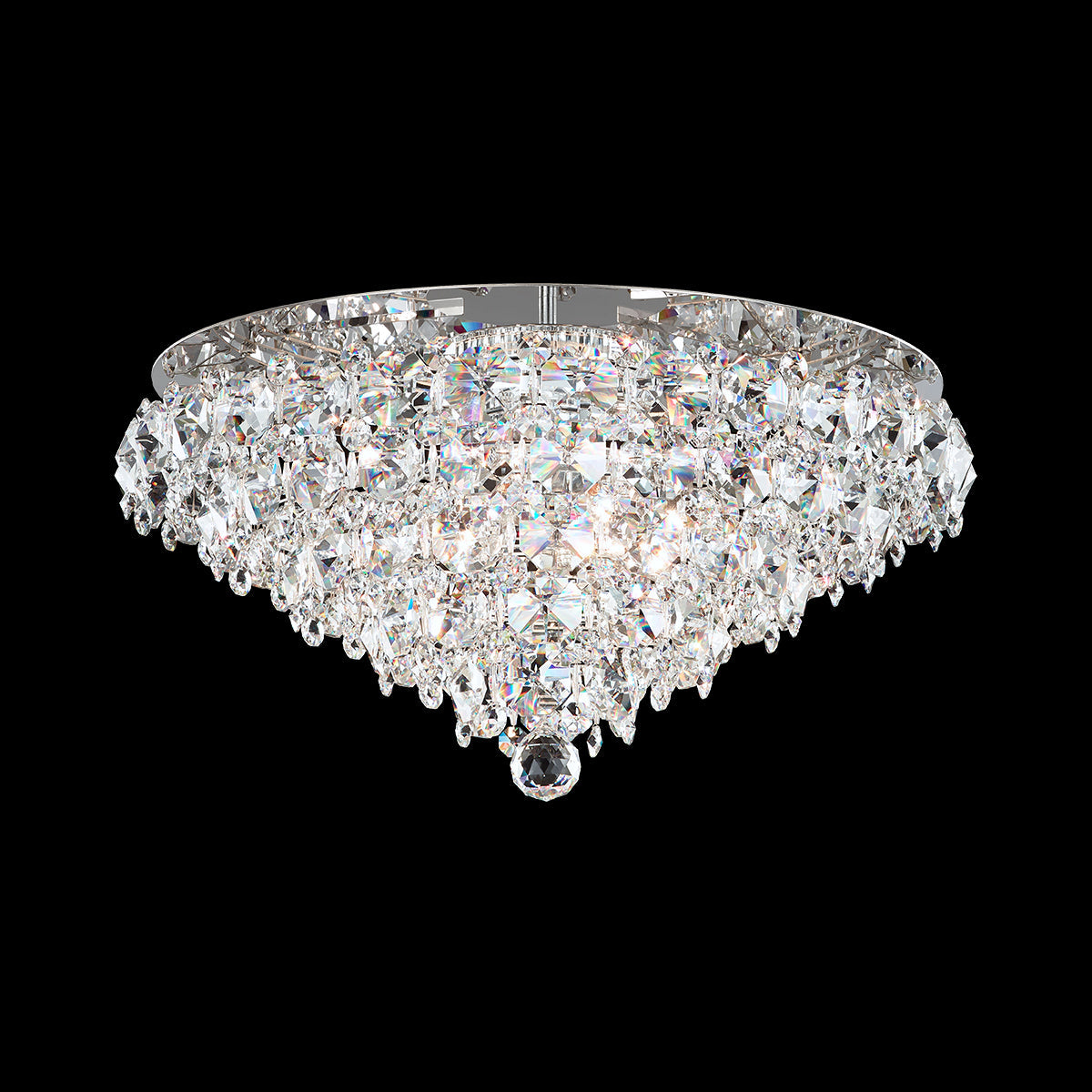 Suspended Jewel Clear Optic Crystal Flush Mount