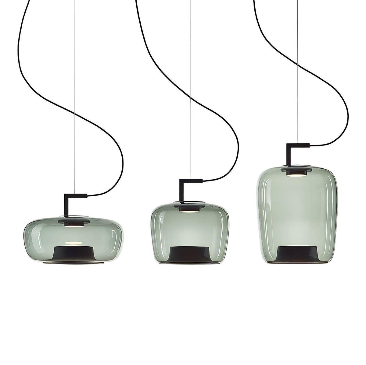 Suspended Rings Black Multi-Color LED Pendant