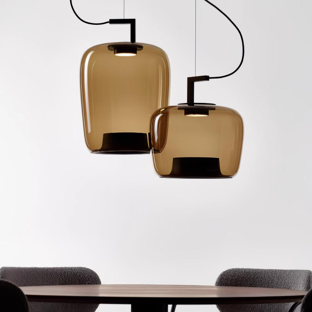 Suspended Rings Black Multi-Color LED Pendant