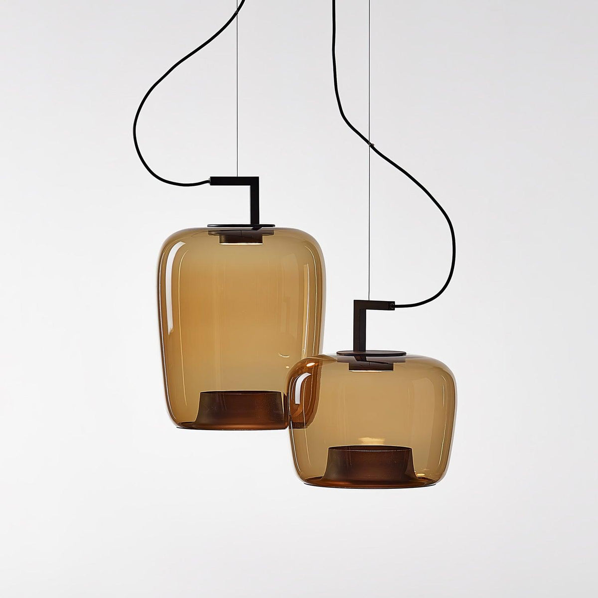 Suspended Rings Black Multi-Color LED Pendant