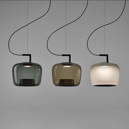 Suspended Rings Black Multi-Color LED Pendant