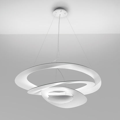 Suspended Spiral White Aluminum Pendant