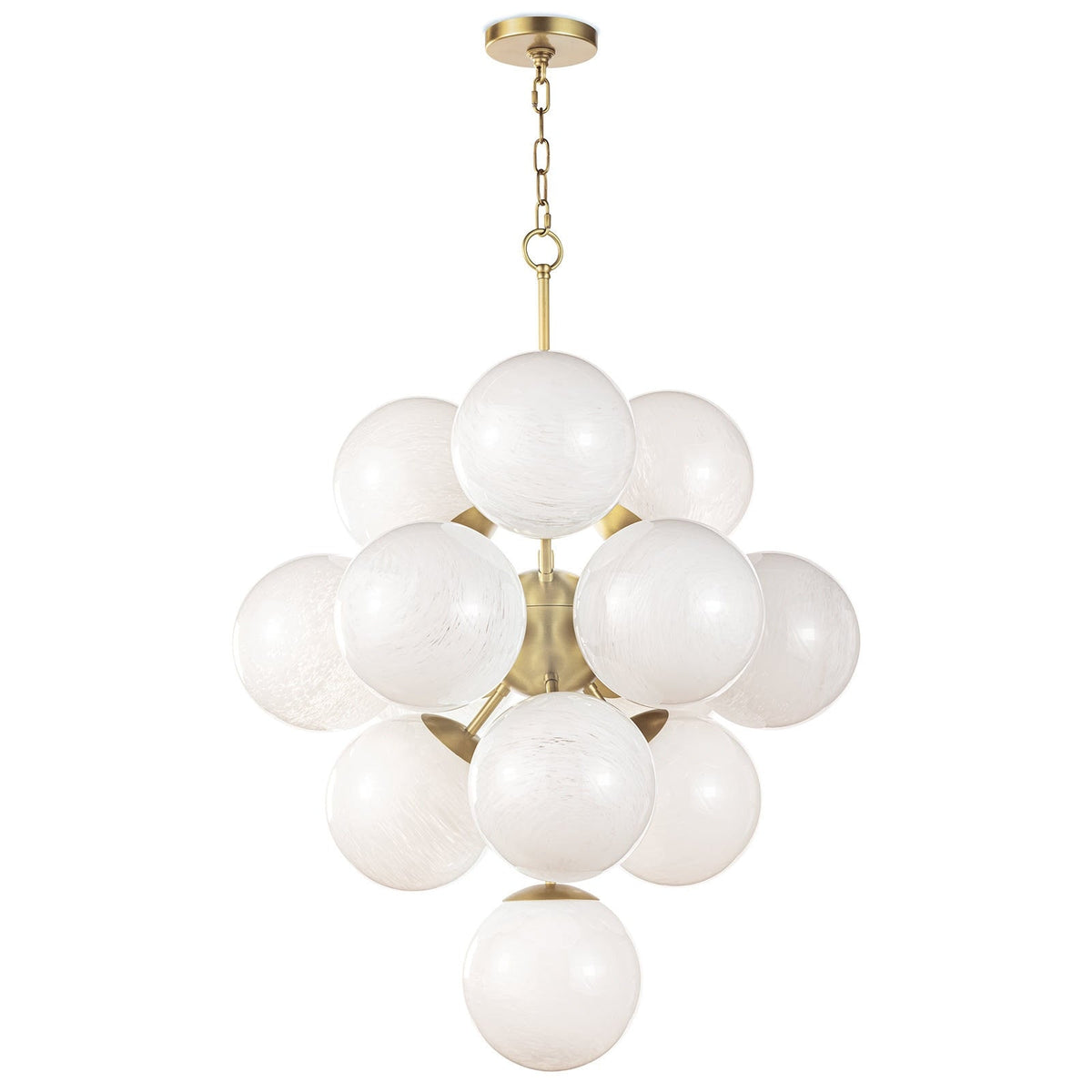 Swirled Glass French Midcentury Chandelier