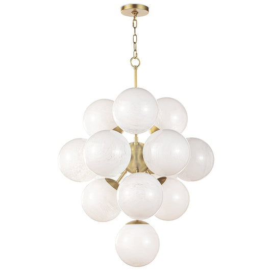 Swirled Glass French Midcentury Chandelier