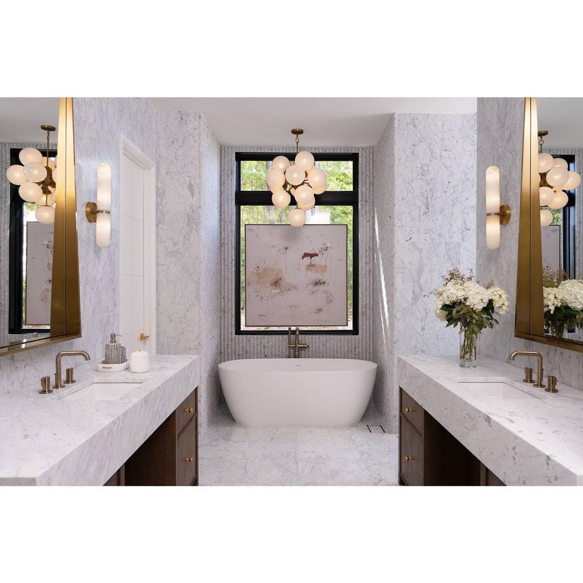 Swirled Glass French Midcentury Chandelier