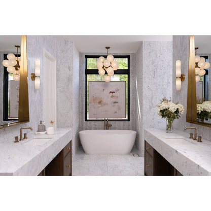 Swirled Glass French Midcentury Chandelier