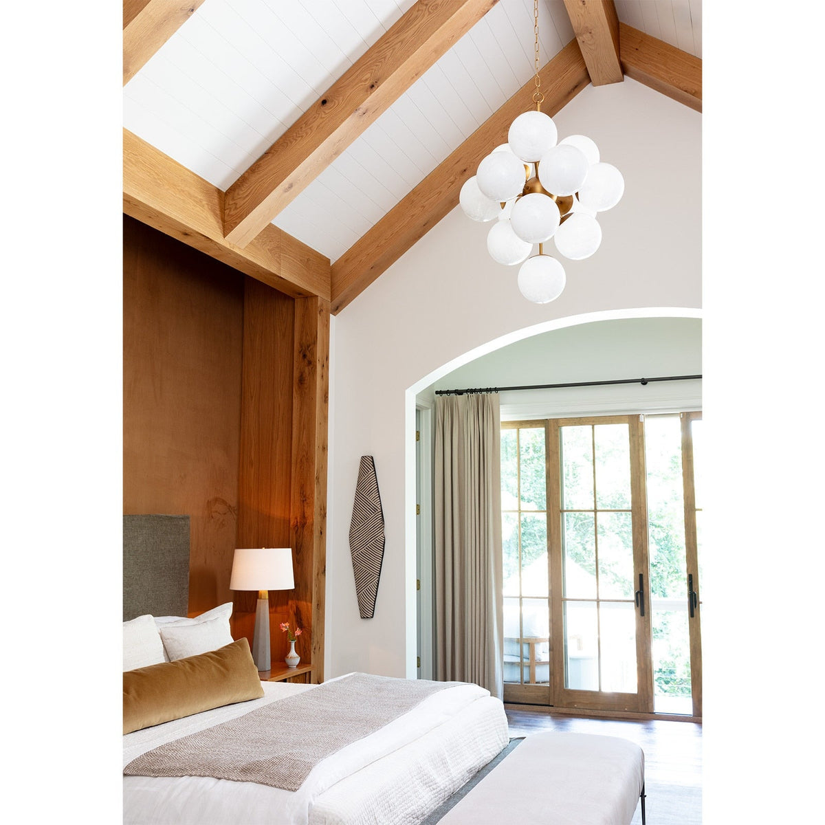Swirled Glass French Midcentury Chandelier