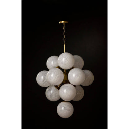 Swirled Glass French Midcentury Chandelier