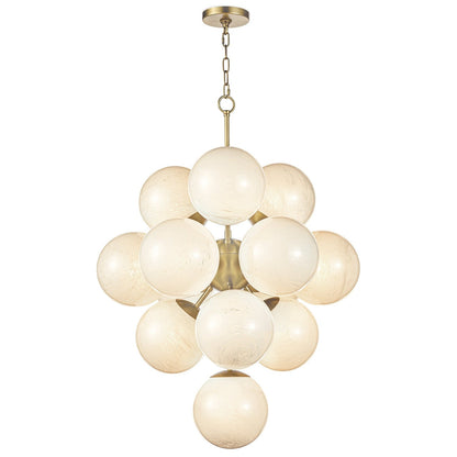 Swirled Glass French Midcentury Chandelier