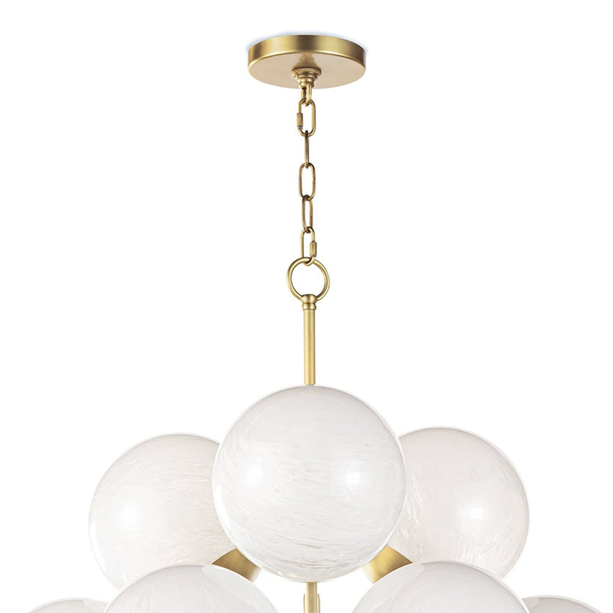 Swirled Glass French Midcentury Chandelier