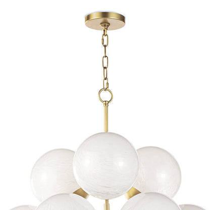 Swirled Glass French Midcentury Chandelier