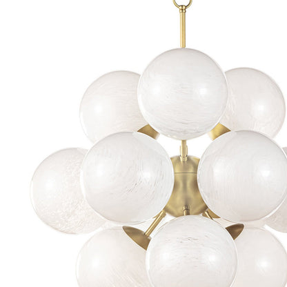 Swirled Glass French Midcentury Chandelier