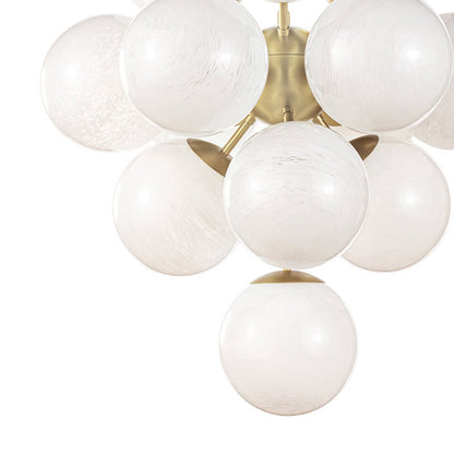 Swirled Glass French Midcentury Chandelier