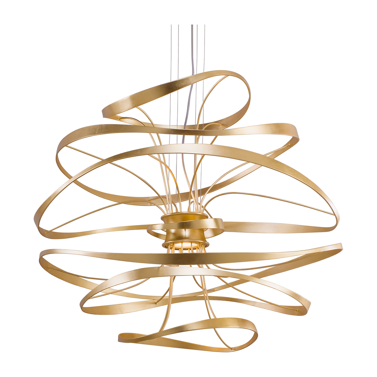 Swirling Band Stainless LED Chandelier