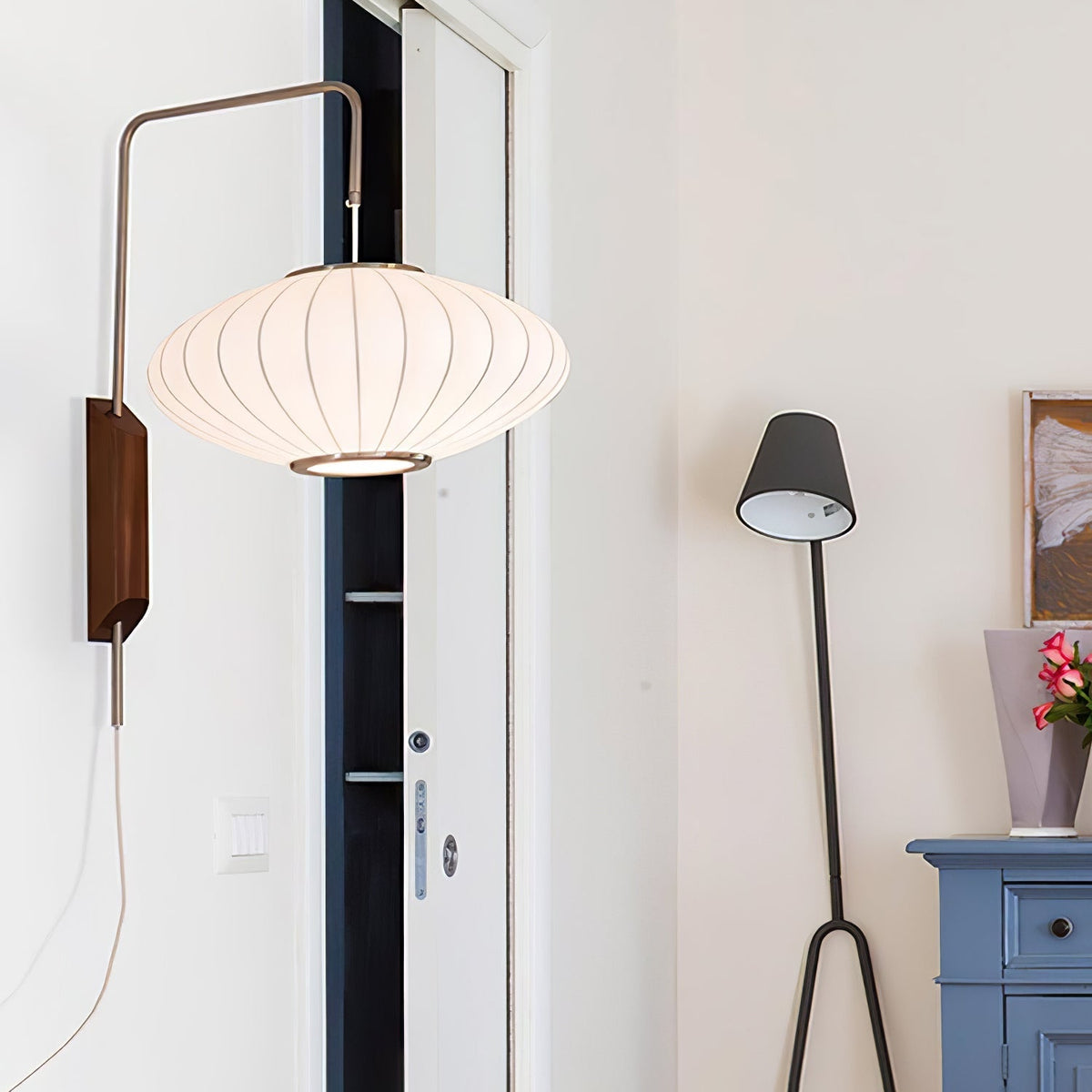Swivelpod Chrome Walnut Wall Sconce