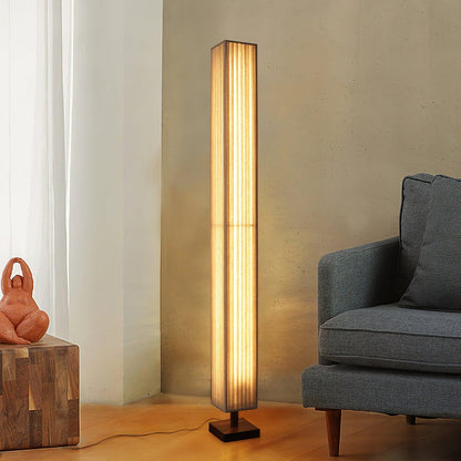 Tallstem Wood Beige LED Floor Lamp