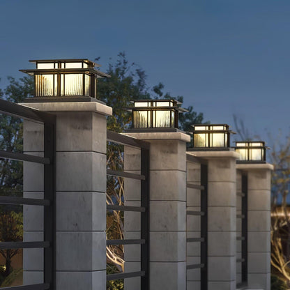 Tarsen Black White Outdoor Post Light