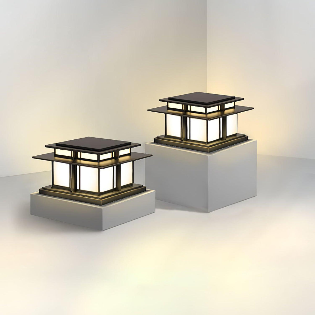 Tarsen Black White Outdoor Post Light
