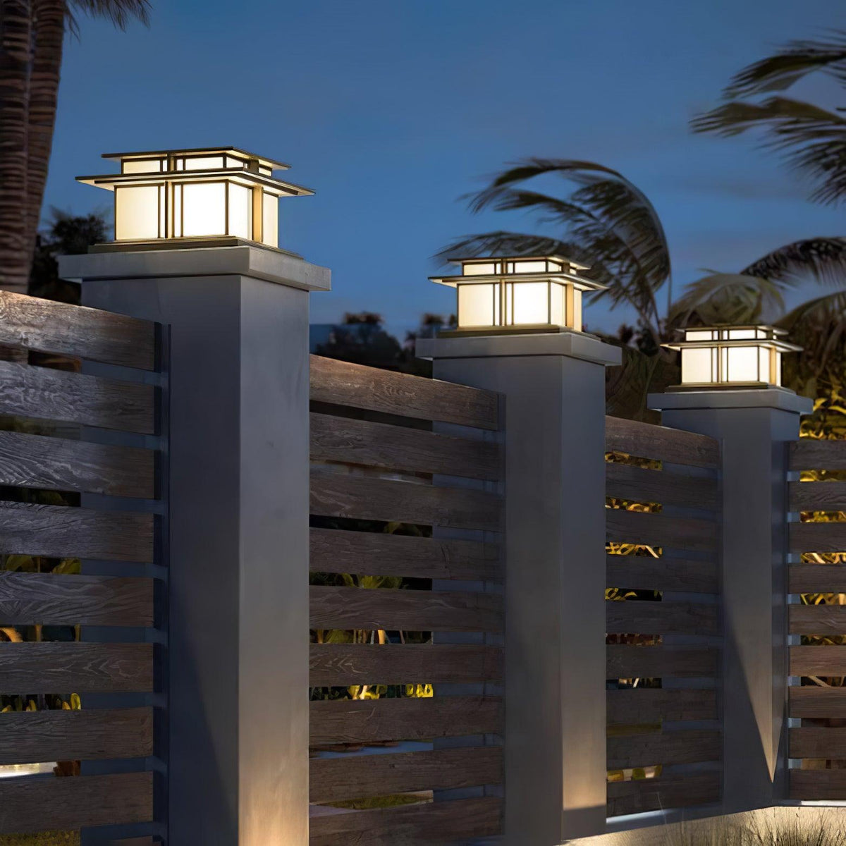 Tarsen Black White Outdoor Post Light