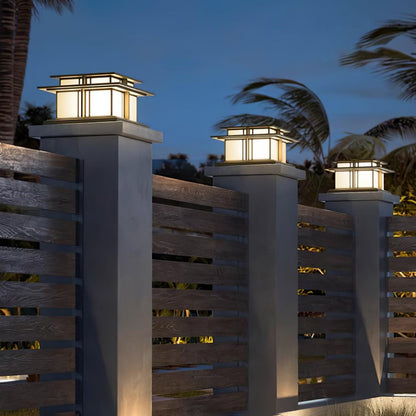 Tarsen Black White Outdoor Post Light