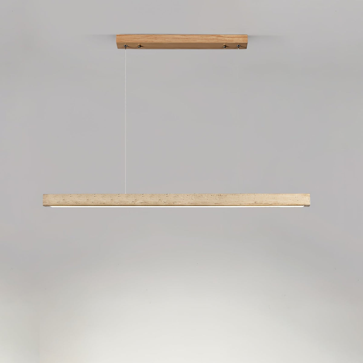 Tecton Walnut Travertine LED Linear Pendant