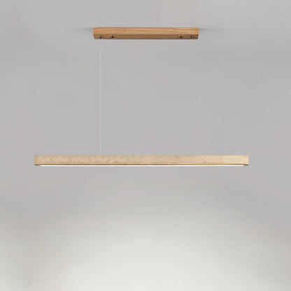Tecton Walnut Travertine LED Linear Pendant