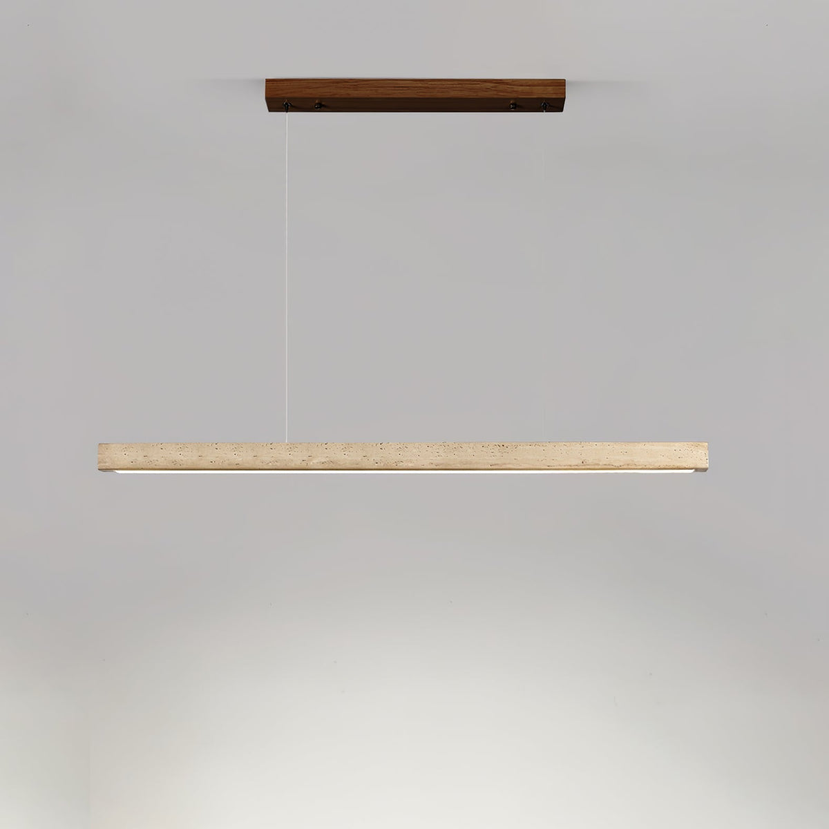 Tecton Walnut Travertine LED Linear Pendant