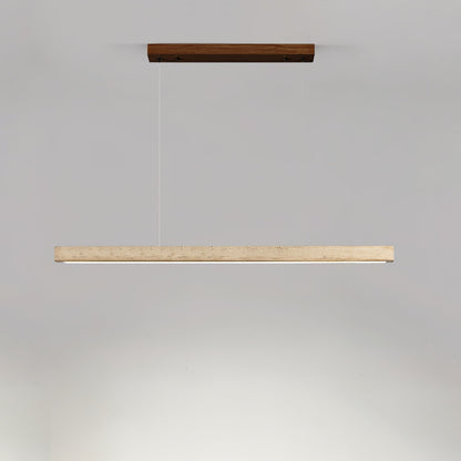 Tecton Walnut Travertine LED Linear Pendant