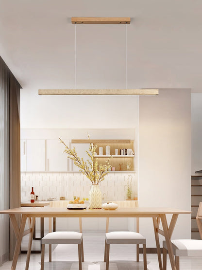 Tecton Walnut Travertine LED Linear Pendant