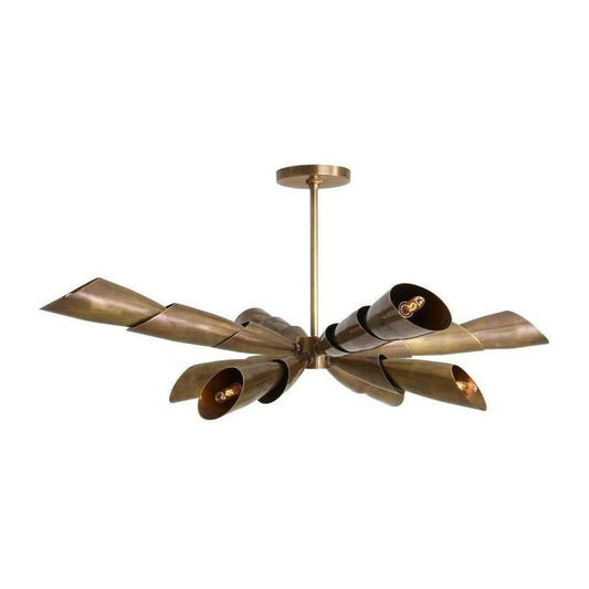 Telescoping Cerith Vintage Brass Flush Mount