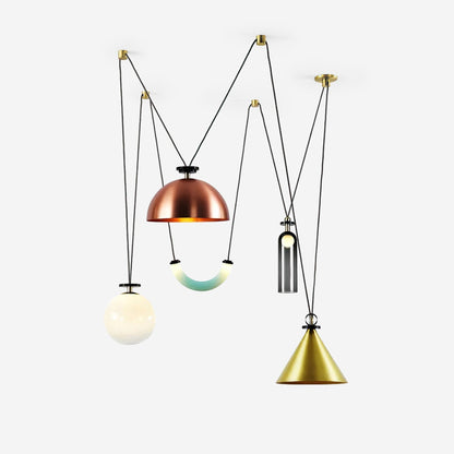 Tensiform Gold Black Modular Chandelier