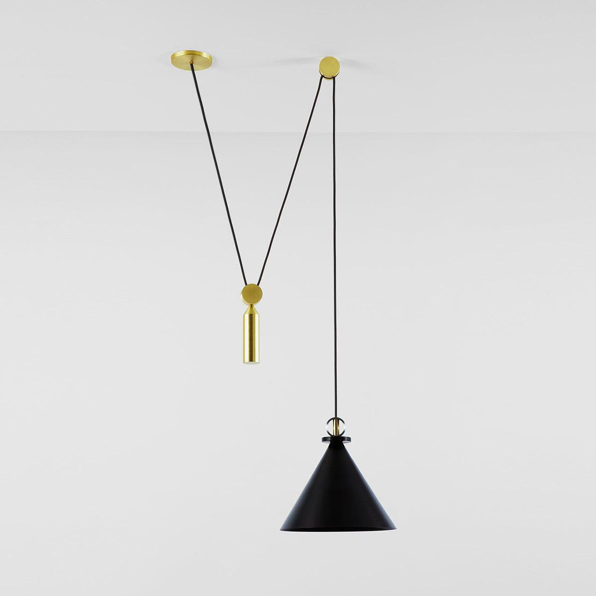 Tensiform Gold Black Modular Chandelier