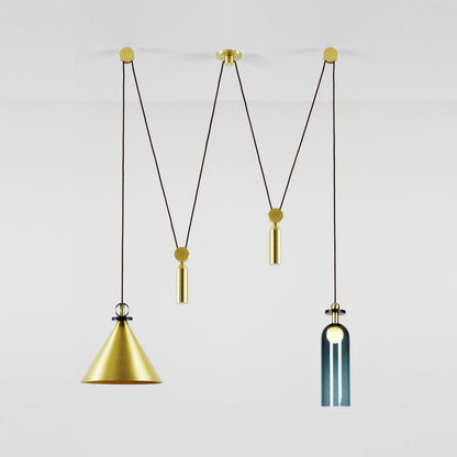 Tensiform Gold Black Modular Chandelier