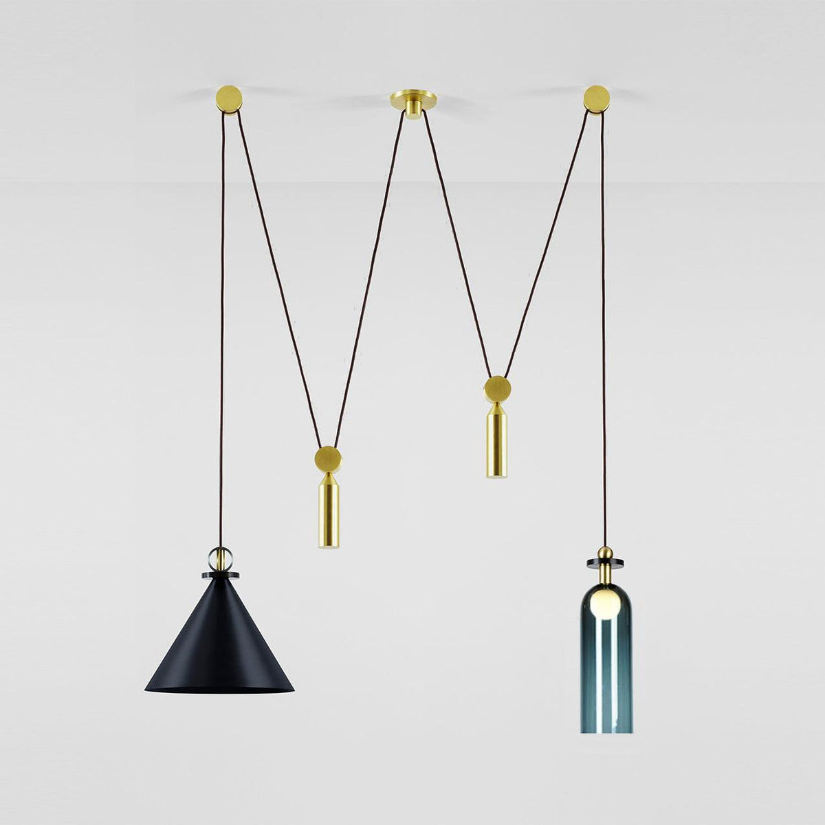 Tensiform Gold Black Modular Chandelier