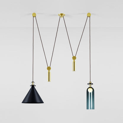 Tensiform Gold Black Modular Chandelier