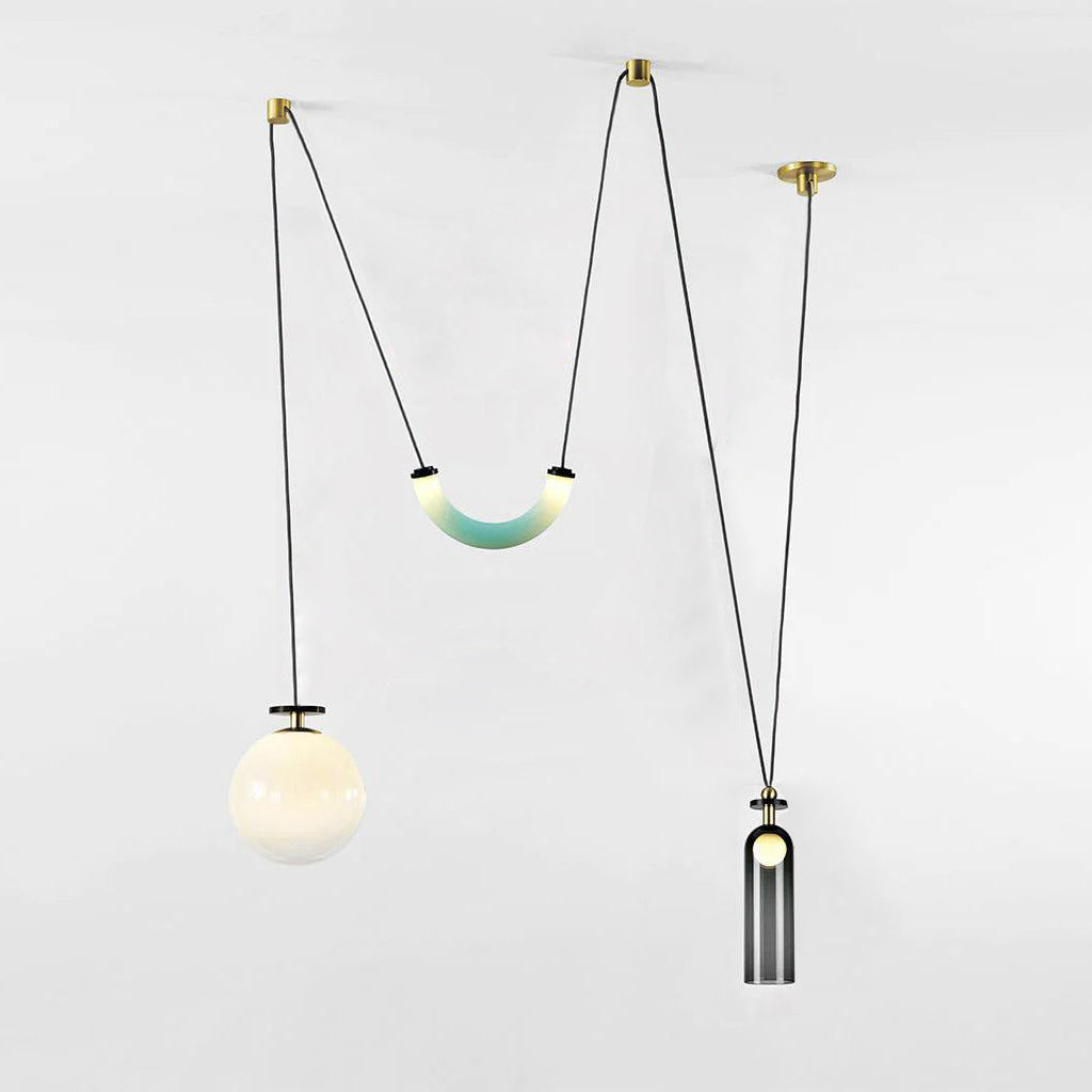 Tensiform Gold Black Modular Chandelier