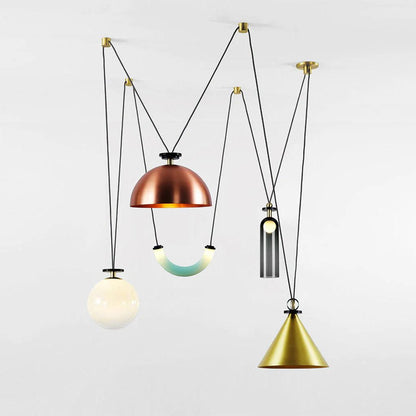 Tensiform Gold Black Modular Chandelier