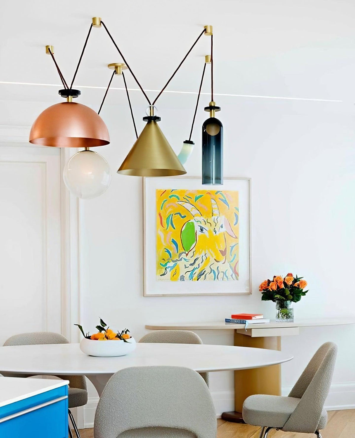 Tensiform Gold Black Modular Chandelier