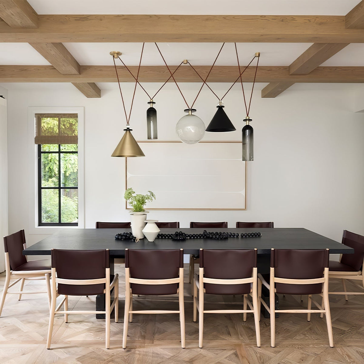 Tensiform Gold Black Modular Chandelier